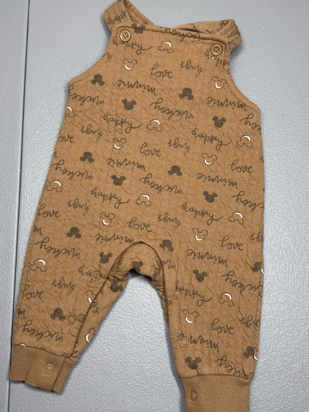 Disney Quilted Brown One-Piece Bodysuit